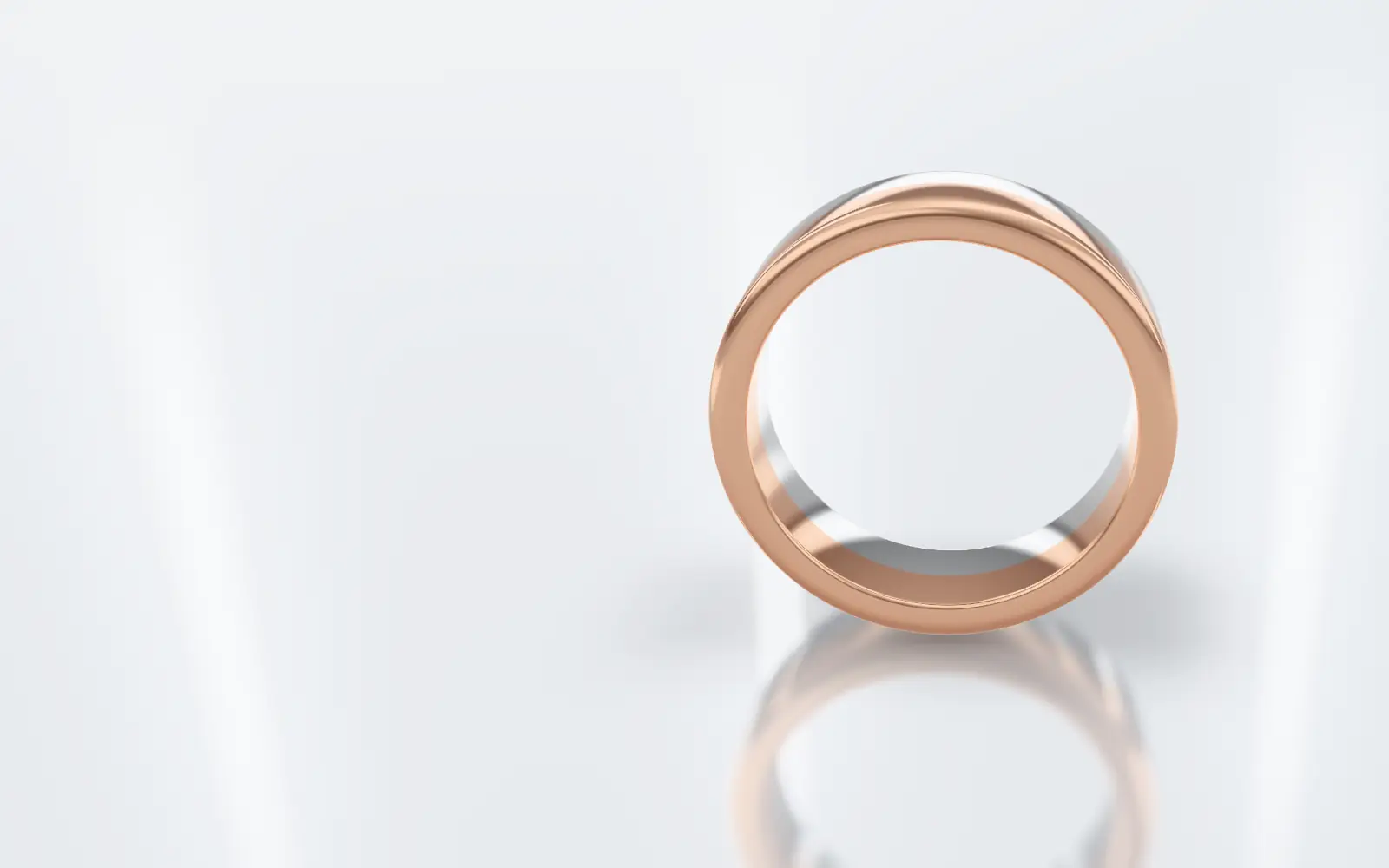 Der Ring zweifarbig in Weißgold und Rotgold